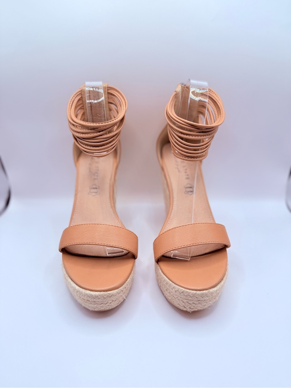 Altar’d State tan leather espadrille wedge sandals, - Picture 4 of 12